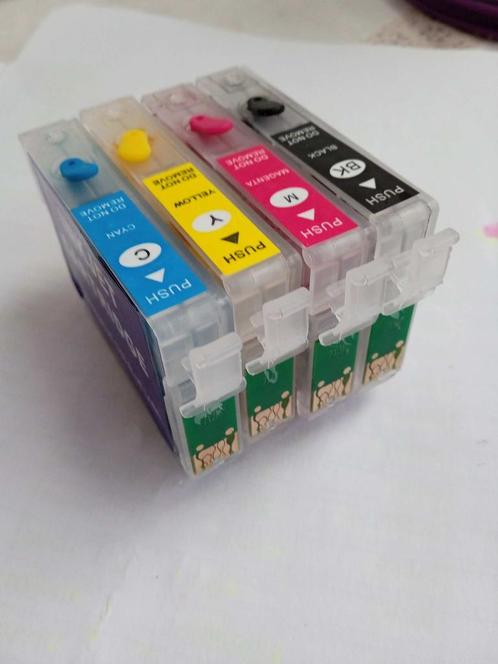 Cartouche d'encre rechargeable  Epson T0711 0712 0713 0714, Computers en Software, Printerbenodigdheden, Zo goed als nieuw, Cartridge