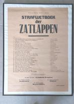 "Strafwetboek der Zatlappen" affiche uit oud café, Ophalen of Verzenden, Zo goed als nieuw