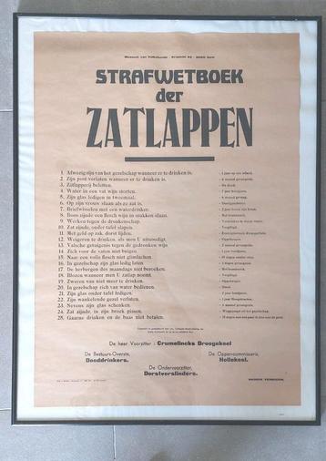 Affiche « Code pénal des Zatlappen » provenant d'un ancien c, Collections, Enlèvement ou Envoi, Comme neuf