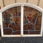 Glas in loodraam uniek bouw ambacht, Ophalen of Verzenden, Gebruikt, Gevelraam of Ruit, Glas in lood