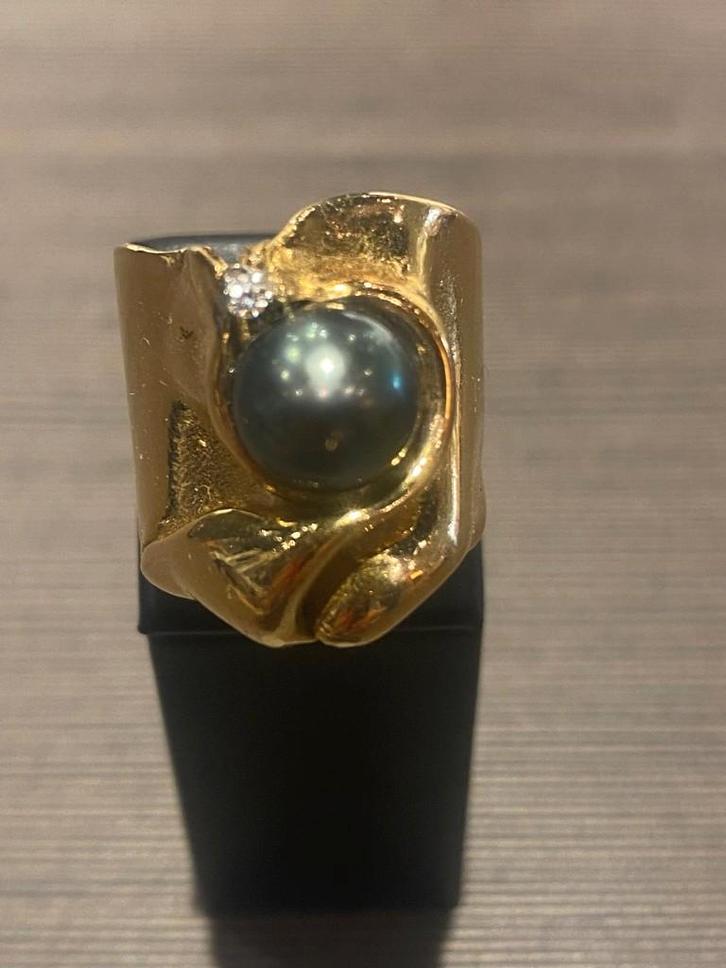 Unieke ring -De Saedeleer – Belgisch vakmanschap 24 kt goud, Antiek en Kunst, Antiek | Zilver en Goud, Goud, Ophalen of Verzenden