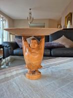 Vintage handgesneden buddha met offerschaal, Antiek en Kunst, Ophalen