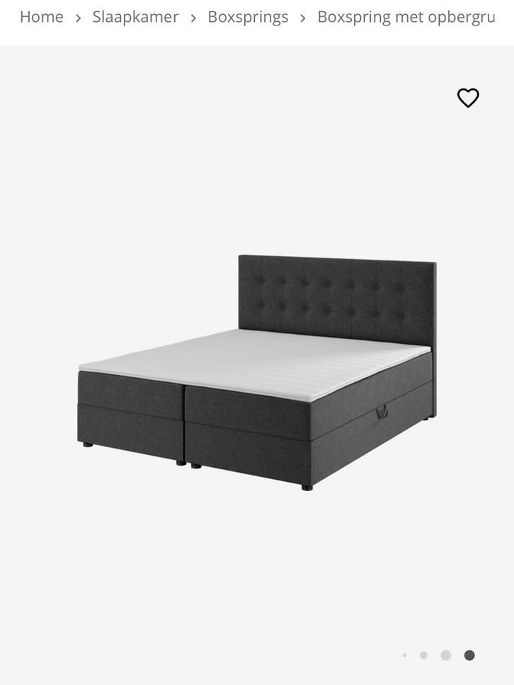 Tweedehands Boxspring + opbergruimte 180x 200 met dekmatras, Maison & Meubles, Chambre à coucher | Lits boxsprings, Comme neuf