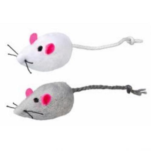 Set de 2 Souris en peluche, Dieren en Toebehoren, Kattenspeelgoed, Nieuw, Speelmuis, Ophalen