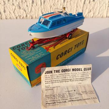 CORGI TOYS 104 DOLPHIN 20 CRUISER TRAILLER  HELMSMAN BOITE, Enlèvement ou Envoi, Utilisé, Autres types, Corgi