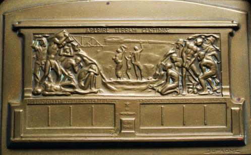 Bronzen Plak~50ste Verjaring van de Beneden-Congo Spoorweg~, Antiek en Kunst, Antiek | Brons en Koper, Brons, Ophalen of Verzenden
