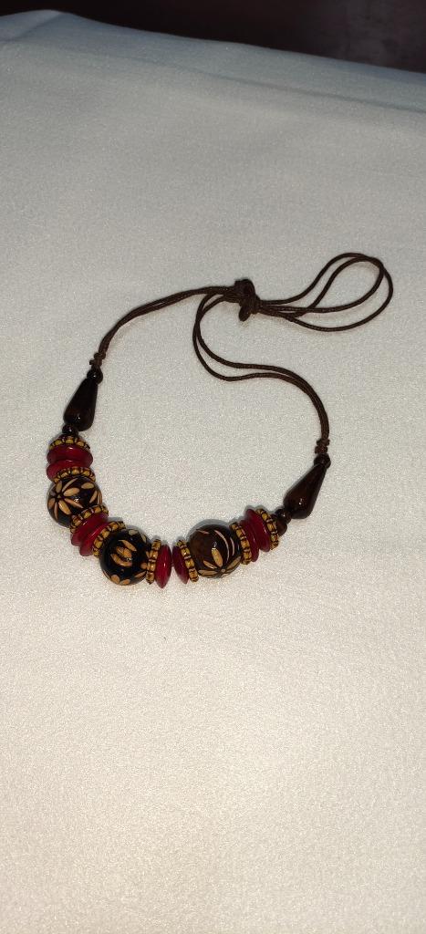 Handgemaakte Boheemse Kralenketting Rood, Handtassen en Accessoires, Overige Accessoires, Nieuw, Verzenden