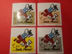 4 Glimlach, alsjeblieft! stickers - Kuifje - Hergé, Ophalen of Verzenden, Zo goed als nieuw, Strip of Tekenfilm