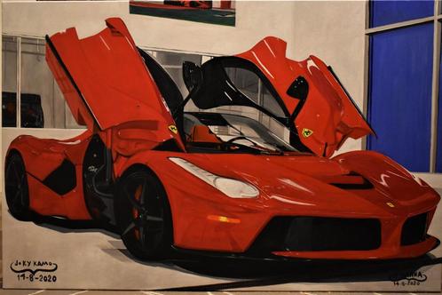 Ferrari schildert de Ferrari aperta, in een tentoonstellings, Antiek en Kunst, Kunst | Schilderijen | Modern, Ophalen