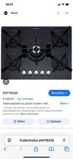 Nieuwe in verpakking gaskookplaat op glazen bodem ELECTROLUX, Ophalen, Zo goed als nieuw, Inbouw, Gas