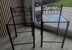 2 nachttafels metalen frame en glazen blad, Ophalen