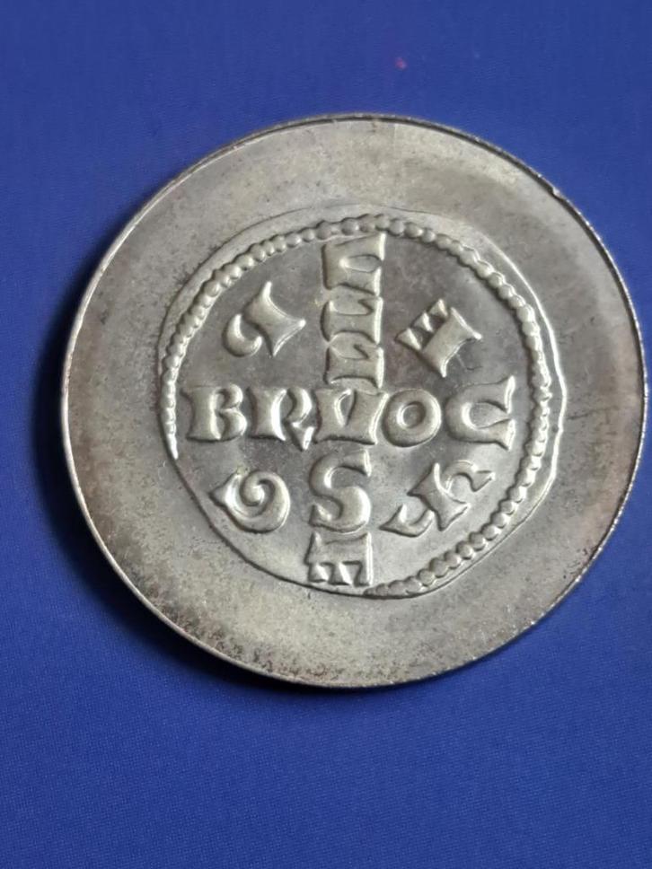 1965 médaille argent belge 1000 ans Monnaie de Bruxelles, Timbres & Monnaies, Pièces & Médailles, Argent, Envoi