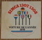 Vintage sticker Simca 1307/1308 voiture de l'année 1976, Comme neuf, Voiture ou Moto, Enlèvement ou Envoi