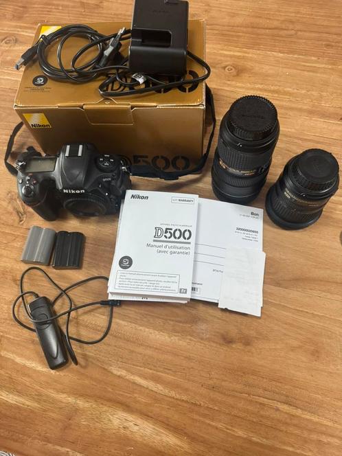 Nikon D500 + lenzen, Audio, Tv en Foto, Fotocamera's Digitaal, Zo goed als nieuw, Nikon, Ophalen