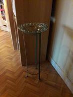 metalen staander met glazen schotel, Huis en Inrichting, Woonaccessoires | Zuilen en Pilaren, Ophalen
