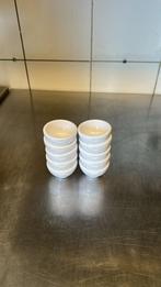 10 mayonaise potjes, Ophalen of Verzenden, Gebruikt, Porselein, Kom(men)