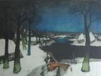 ALBERT SAVERYS / WINTERS LEIEZICHT / KLEURETS / 63x75cm, Antiek en Kunst, Kunst | Litho's en Zeefdrukken, Ophalen of Verzenden