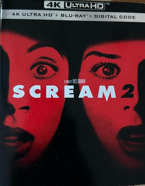 Scream 2 (4K Blu-ray, US-uitgave met slipcover), CD & DVD, Blu-ray, Comme neuf, Horreur, Enlèvement ou Envoi