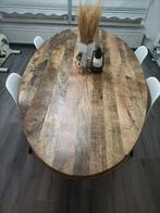 Nieuw natuur Mangohout eettafel ovaal met spinpoot 220 m, Comme neuf, Ovale, Enlèvement ou Envoi