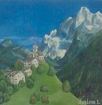 olieschilderij in 3D ALPEN (30x30 cm), Ophalen of Verzenden