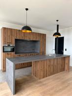 LUXE BRUIN KEUKEN(3 jaar oud) + 5 ELECTRO + GEDEMONTEERD, Ophalen, Zo goed als nieuw, Bruin