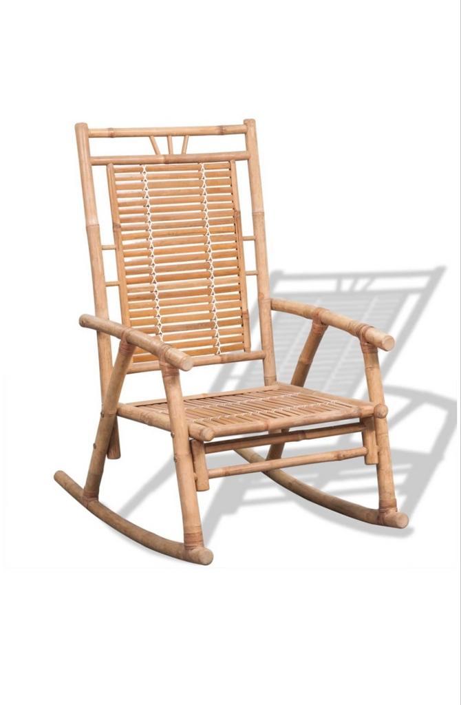 Fauteuil à bascule en bambou - Comme neuf, Jardin & Terrasse, Chaises de jardin, Enlèvement