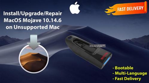 macOS Mojave 10.14.6 op niet ondersteunde Mac via 32GB USB, Computers en Software, Besturingssoftware, Nieuw, MacOS, Verzenden