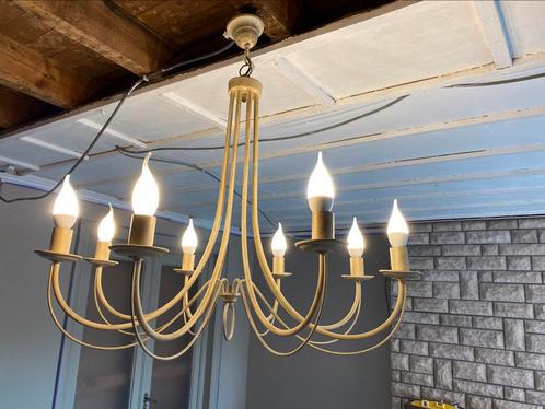 KroonLuchter 8 lampen - luster 8 lichtpunten, Huis en Inrichting, Lampen | Kroonluchters, Gebruikt, Ophalen