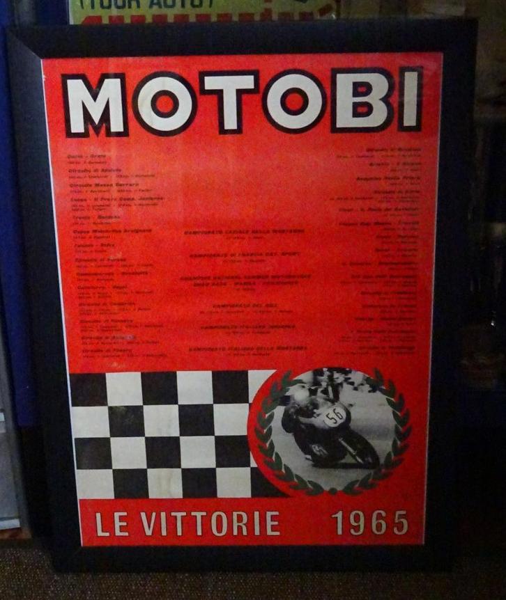 Zeldzame MOTOBI Benelli motor race affiche 1965, Verzamelen, Automerken, Motoren en Formule 1, Gebruikt, Motoren, Ophalen of Verzenden