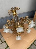 Grote , zwaar kroonluchter in brons / 12 armen, Ophalen, Zo goed als nieuw