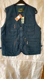 Nieuwe donkerblauwe cargo vest voor heren;rits;maat XXL., Blauw, BYHW, Nieuw, Overige maten