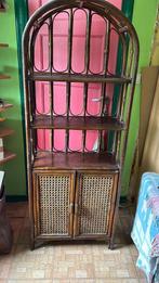 Étagère bambou rotin vernie 2 portes, Enlèvement, Utilisé