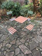 Tuintafel met 4 klapstoelen, Tuin en Terras, Tuinsets en Loungesets, Ophalen, 4 zitplaatsen, Zo goed als nieuw, Tuinset