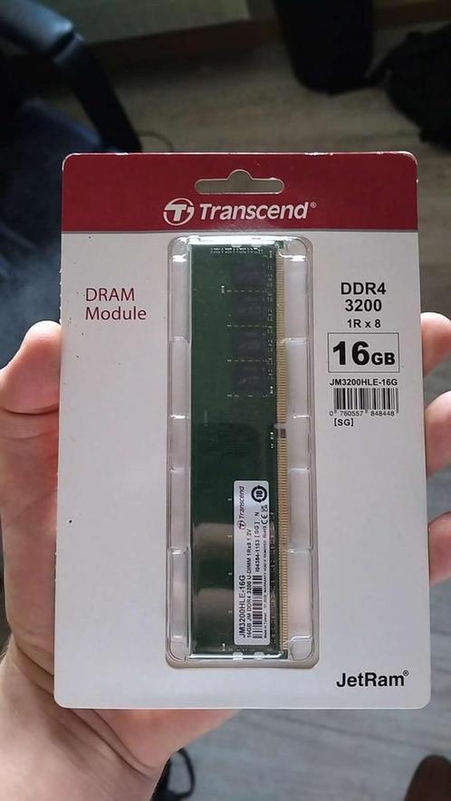 2x Transcend DDR4 3200MHz 16GB geheugenmodules – nieuw, Computers en Software, RAM geheugen, Zo goed als nieuw, DDR4, Ophalen of Verzenden