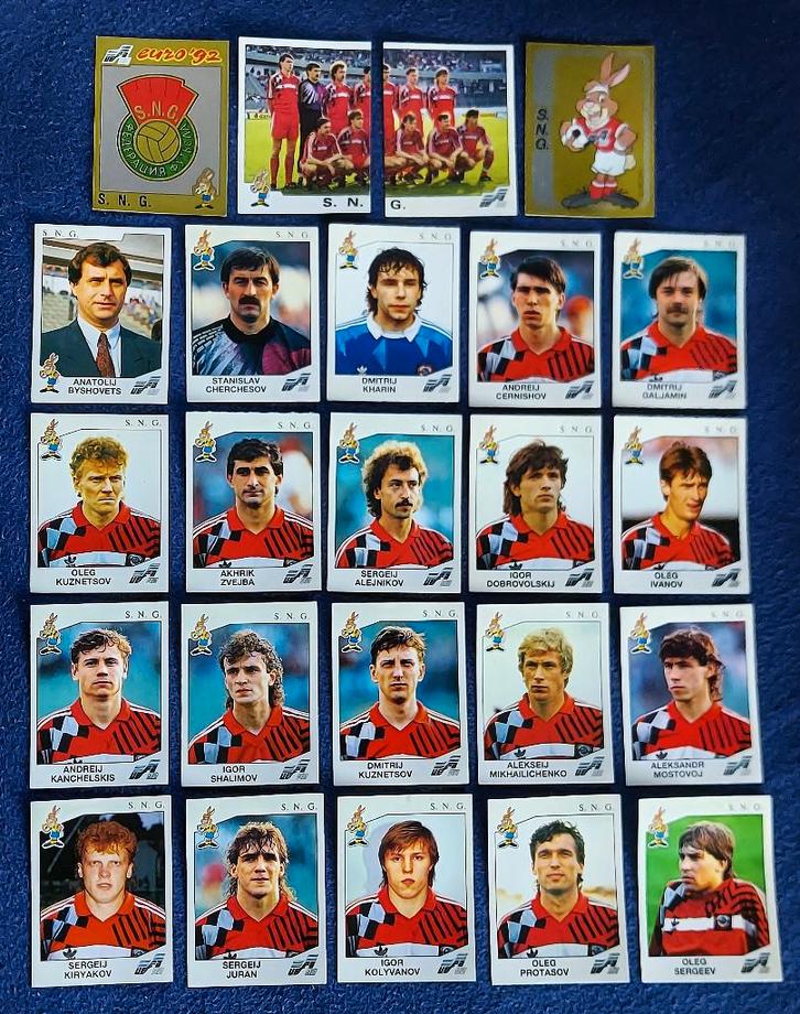 24 versch. Panini stickers voetbal ' Euro 1992 - Rusland ', Verzamelen, Sportartikelen en Voetbal, Nieuw, Poster, Plaatje of Sticker