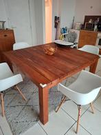 Teakhouten eettafel, Huis en Inrichting, Ophalen, Gebruikt, 100 tot 150 cm, Vijf personen of meer