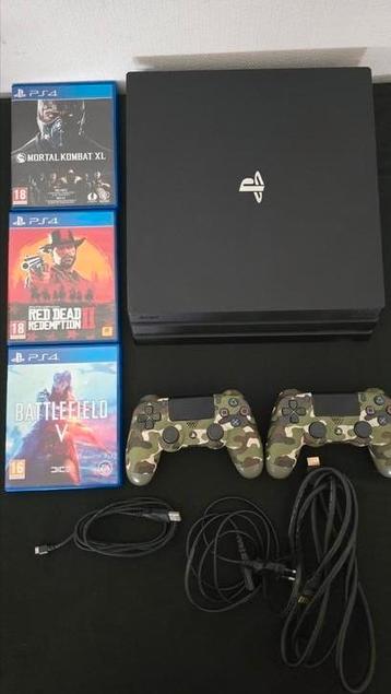 Ps4 pro 1 tb met 2 controllers en 3 games beschikbaar voor biedingen