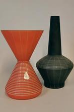 2x vaas Rupel Boom model 'Alabasta' 1950s, Ophalen of Verzenden, Gebruikt, Rood, Glas