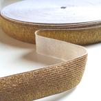 Promo! 5181) Goud elastiek dun 25mm breed, Ophalen of Verzenden, Nieuw, Lint, Band of Elastiek