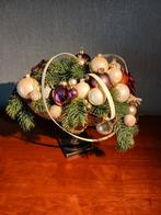Kerstdecoratie op in korfje op voet met verlichting, Ophalen of Verzenden, Zo goed als nieuw