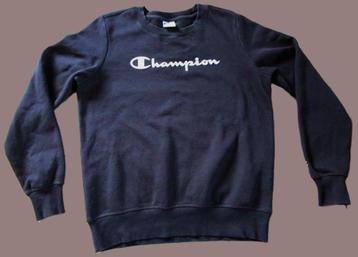 Sweater CHAMPION maat L - zwarte met witte logo's beschikbaar voor biedingen