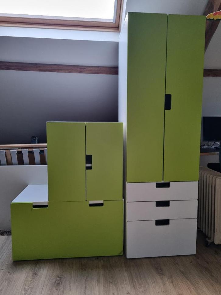 Kinderkamer (kasten, nachtkast, bed + logeerbed), Kinderen en Baby's, Kinderkamer | Bedden, Gebruikt, 180 cm of meer, 85 tot 100 cm