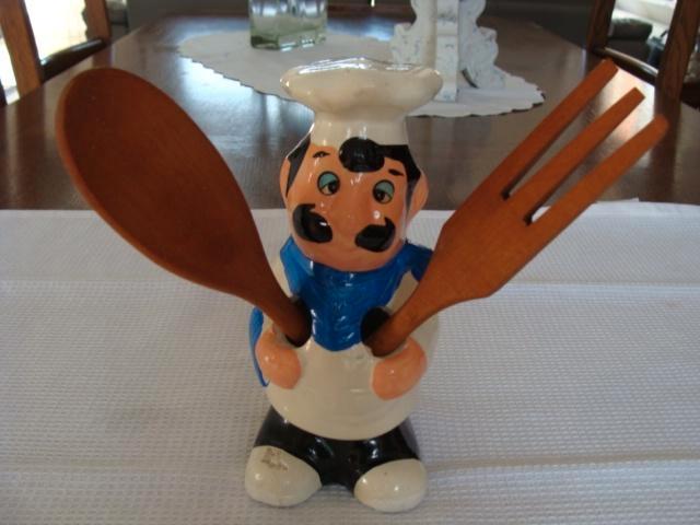 statue cuisinier avec 2 ustensiles en bois, neuf, Maison & Meubles, Accessoires pour la Maison | Autre, Neuf, Enlèvement ou Envoi