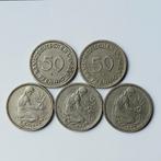 Duitsland 5 x 50 pfennig 1949 en 1950     (819), Ophalen of Verzenden, Duitsland, Setje