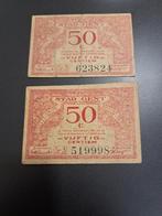 1917 Gent 2 x 50 centiem noodgeld WO I, schaars, Postzegels en Munten, Verzenden, Setje