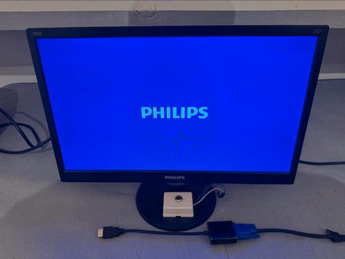 Philips 193V LED Monitor, Computers en Software, Monitoren, Gebruikt, 61 t/m 100 Hz, HDMI, VGA, Kantelbaar, LED, HD, 3 tot 5 ms
