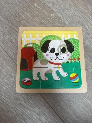 Janod houten puzzel hond, Enlèvement ou Envoi, Moins de 10 pièces, En bois