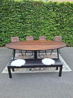 Massief ovalen eiken eettafel (240x130cm), Huis en Inrichting, Tafels | Eettafels, Ophalen, 100 tot 150 cm, Eikenhout, 200 cm of meer