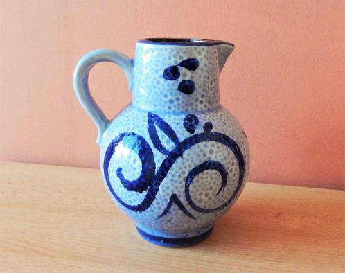 Keramische Duitse kruik kan in blauw en wit / grijs, Antiek en Kunst, Antiek | Keramiek en Aardewerk, Ophalen of Verzenden