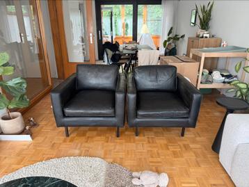 Lederen Fauteuil - Gordon - Zwart - Furnified beschikbaar voor biedingen